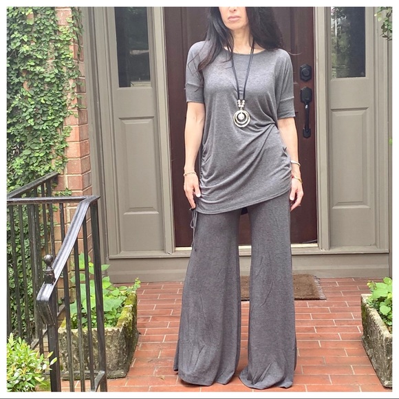 ✨RESTOCKED✨CHARCOAL GREY FABULOUS WIDE LEG PANTS - Picture 8 of 8